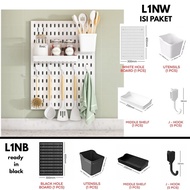 SEKADIS perforated board pegboard package organizer set model for walls, various models, rectangular