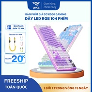 K500 Mechanical Gaming Keyboard Wired RGB LED 104 Keys, Waterproof Keyboard for Gamer Office