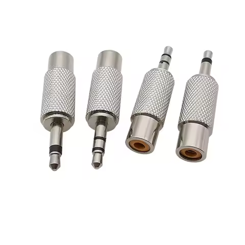 Metal RCA Female to 3.5mm Male Plug 2 Pole TS / 3 Pole TRS Audio Adapter RCA Jack Socket to 3.5mm Pl