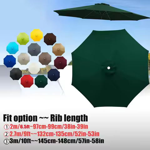 6.5ft 9ft 10ft Patio Umbrella Top Canopy Cover, 6 Ribs 8 Ribs Outdoor Market Pool Umbrella Replaceme