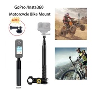 Selfie Stick for Insta360 Ace Pro DJI GoPro 12 9 Motorcycle Bicycle Handlebar Fixture Mount Camera Bracket Adapter Monopod Stand