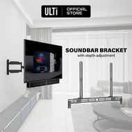 ULTi Universal Sound Bar Speaker Mount Bracket Holder with Depth Adjustment, Above or Below Wall Mou