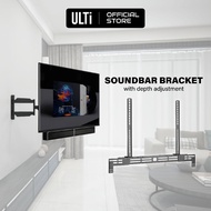 ULTi Universal Sound Bar Speaker Mount Bracket Holder with Depth Adjustment, Above or Below Wall Mounted TV up to 55"