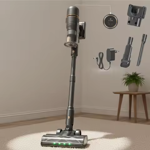 Cordless Dry Vacuum Cleaner 600W/58KPa 65-Min Run Time Stick Freestanding Tangle-Free HEPA Filter LE