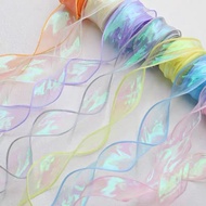 4CM Symphony Fishtail Yarn High-Count High-Density Ribbon Large Roll Laser Wave Yarn Flower Cake Dec