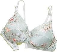 Women's 100% Mulberry Silk Everyday Bra Printed No Underwire Triangle Bras Plus Size Sexy Double-Sid