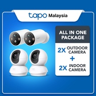 【Tapo CCTV Bundle】4 Cameras (2 Indoor C230 + 2 Outdoor C425) Smart Home Security AI Detection
