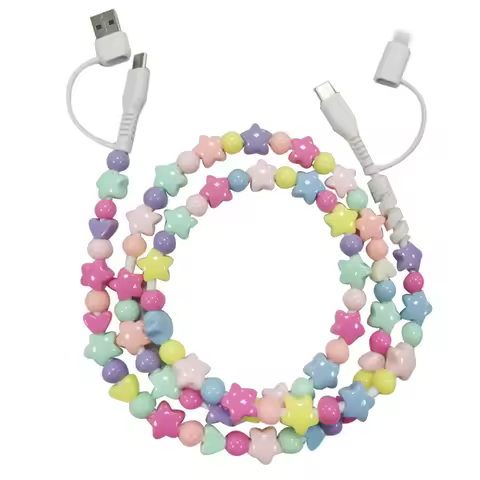 4 In 1 Beaded Fast Charging Cable For Iphone High-speed 60w PD3.0 Charging For Iphone Fast Data Sync