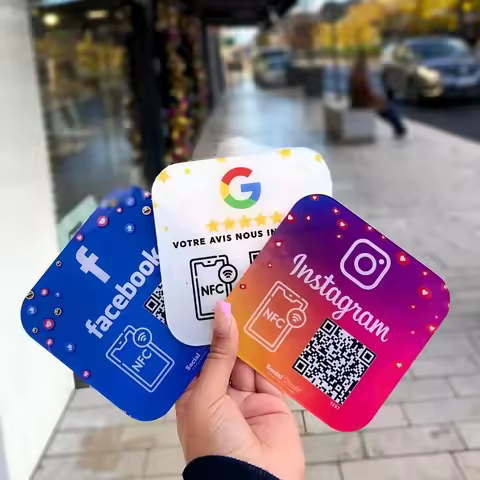 NFC Google Review Sign NFC Tap or Scan Code Google Business Feedback One Tap Contactless QR Code Sig