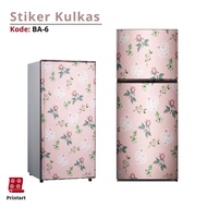 1-Door and 2-Door Refrigerator Stickers with Floral Pattern, Code BA-6