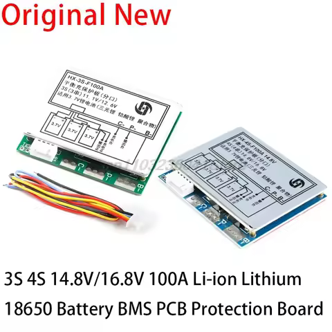 3S 4S 100A 14.8V/16.8V Li-ion Lithium 18650 Battery BMS PCM Protection Board with Overcharge and Ove