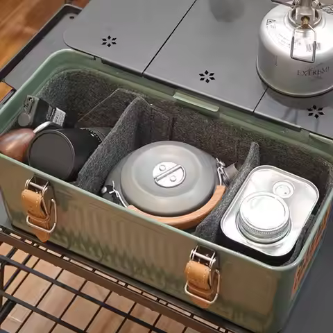 For Stanley Lunch Box 9.4L Camping Gear Ultralight Aluminum Portable Table Plate Felt Lining Picnic 