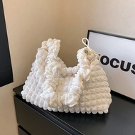 Pleated Cloud Large Bag Casual All-match Puff Bag Large-capacity Shoulder Bag Niche Seersucker Women