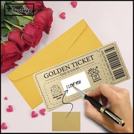 LUOLVUO Golden Ticket Scratch- Card, Scratch  Ticket Raffle Gift Concert Ticket,  Party Favor  with 