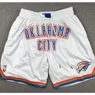 Basketball Shorts Mens Oklahoma City Thunder Just Don Pocket Pants - White