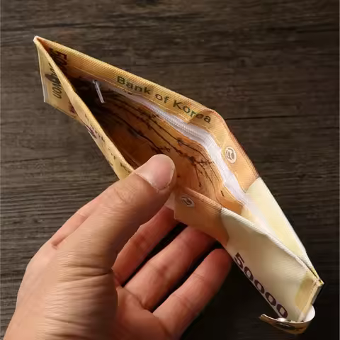 Men Money Canvas Wallets Credit ID Card Holder Bags Purses Currency Notes Pattern Insert Picture Cas