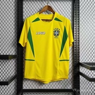 Retro 2002 Brazil Home Soccer Jersey Short Sleeve Men's Football T-Shirt