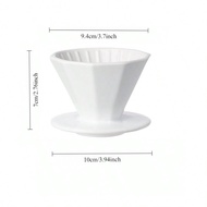 Ceramic Drip Coffee Filter - Ten-Sided Design, Suitable For 1-2 Cups And 3-4 Cups, Single-Hole, For