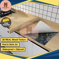 3D Wood Texture Wallpaper Self Adhesive Waterproof Furniture Cabinet Kitchen Table Wood Sticker Kabi