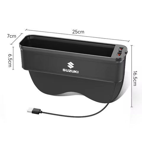 For Suzuki S-Cross Swift SX4 Vitara Jimny Grand-Vitara Baleno Ciaz Car Seat Gap Organizer USB Chargi
