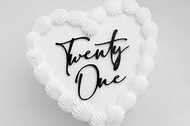 Twenty One Cake Topper, Black Acrylic 21th Birthday Cake Decoration for Years Happy Birthday Party F