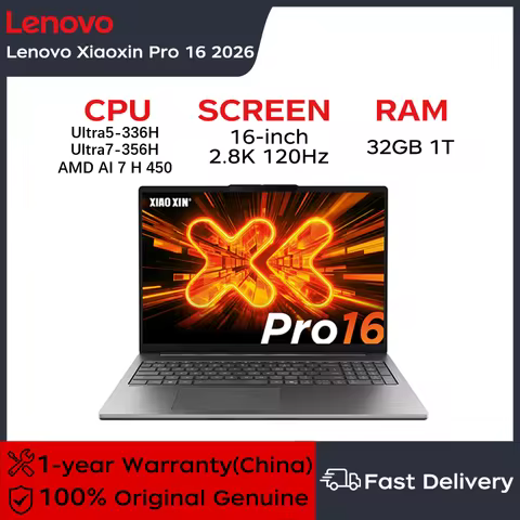 2026 New Lenovo Xiaoxin Pro 16 AI Yuanqi Lightweight laptops 16"2.8K 120Hz AMD AI 7 H 450/U5-336H/U7