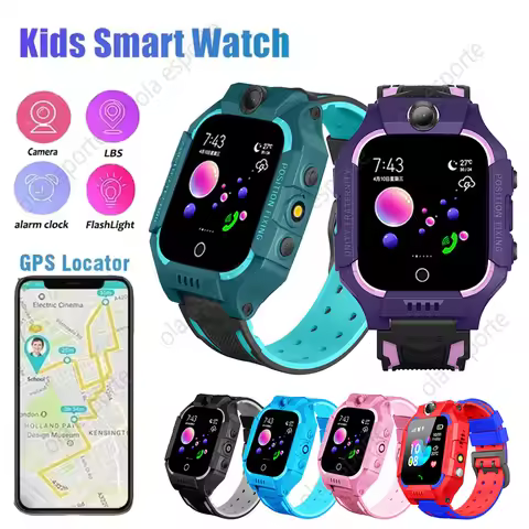 2025 New 2G Kids Smart Watch Sim Card Call HD Camera GPS Location SOS IP68 Waterproof LED Flashlight