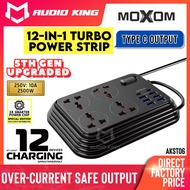 MOXOM Power Socket With USB Port Extention Plug AKST06 Wayar Extension Plug With USB Plug Extension 