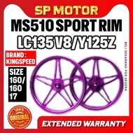 KINGSPEED MS510 RIM SPORT RIM LC V8 / Y125Z SPORT RIM 160/160-17 SPORT RIM PURPLE MERAH OREN LC135 V