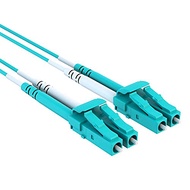 CableRack 15m LC/LC 40/100GB Duplex 50/125 Multimode OM4 Fiber Patch Cable Aqua