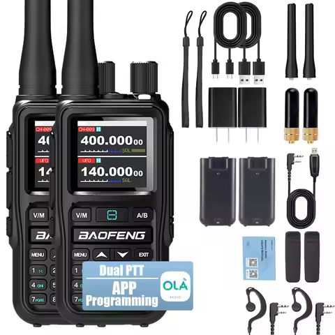 Baofeng 5Rmini Walkie Talkie 6-Band Air Band Rx Wireless App Program Type-C NOAA One-Key Pair Mini T