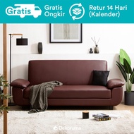 Dekoruma Hato Sofa Bed Minimalis Kulit | Sofabed Ruang Tamu