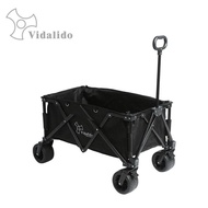 Vidalido Wagon Foldable Trolley Camping Cart Hand Pull Storage Cart 4 Wheels Outdoor Picnic Cart