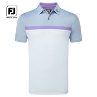 FootJoy FJ ProDry Performance Color Block Self Collar Mens Golf Shirts เสื้อแขนสั้น ชุดกอล์ฟ สำหรับผ