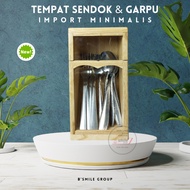 KAYU Cutlery Holder Lid/Spoon & Fork Holder Lid/Wooden Spoon Holder Without Partition