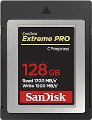 Sandisk SDCFE-128G-GN4NN Extreme Pro CFexpress Type B Memory Card, 128GB, Read 1700MB/s, Write 1200MB/s