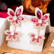GODKI Lovely Luxury Flower Blossom Dangle Earrings For Women Wedding Party Bridal Earrings boucle d'oreille femme