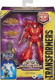 Transformers Cyberverse Bumblebee Adventures Deluxe Class Hot Rod Action Figure Toy, with Build-A-Fi