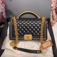 Chanel 芯片款Le boy25斜背包/王吉娜古董精品