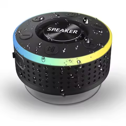 Mini Bluetooth Speaker IPX7 Waterproof Bathroom Music Speaker Suction Cup Handsfree Shower Music Pal