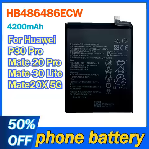 High Quality 4200mAh HB486486ECW Mobile Phone Battery For Huawei For P30 Pro Mate 20 Pro Mate 30 Lit