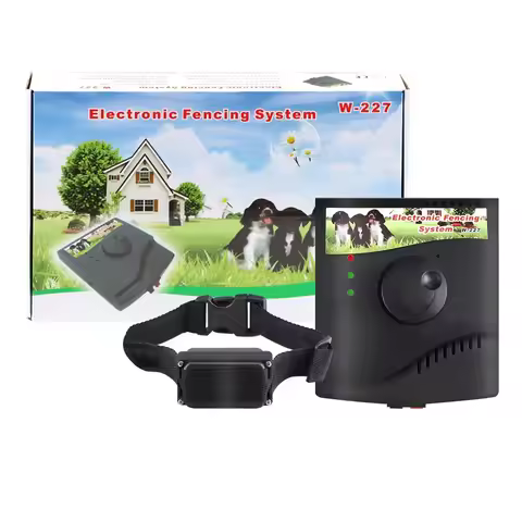 W-227 Electric Dog Fence Rechargeable Dog Fencing Collar Pet Fence System Containment Dog Training C