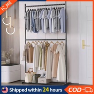Double Layer Hanging Organizer Rack Cloth Clothes Rack Hanger Baju Penyidai Baju 晾衣架