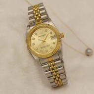 1pc PROKING Women's Watch, Gold/White/Black Stainless Steel Case & Strap, Waterproof, Business Vinta