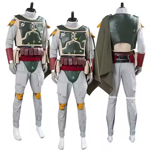Boba Cosplay Fett Costume Men Uniform Space Battle Clothing Bounty Movie Hunter Roleplay Mask Vest C