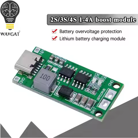 2S 3S 4S Type-C To 8.4V 12.6V 16.8V Step-Up Boost LiPo Polymer Li-Ion Charger 7.4V 11.1V 14.8V 18650