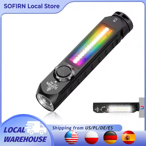 Sofirn IF24 PRO RGB Flashlight 18650 Rechargeable SFT40 1800lm Buck driver Flood Spot with Magnetic