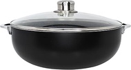 IMUSA 9Qt Bistro Ceramic Nonstick Caldero/Dutch Oven with Glass Lid, Black