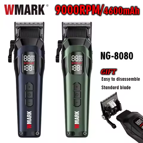 9000RPM WMARK NG-8080 Professional Hair Clipper 5 Speed Adjustment DLC FADE Blade Hair Trimmer Cutti