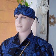 Blangkon iket kepala Baduy siap pakai 5 motif printing premium biru Gold putih polos Hitam polos.